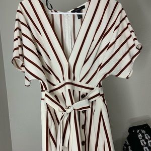Red and white stripped dress
